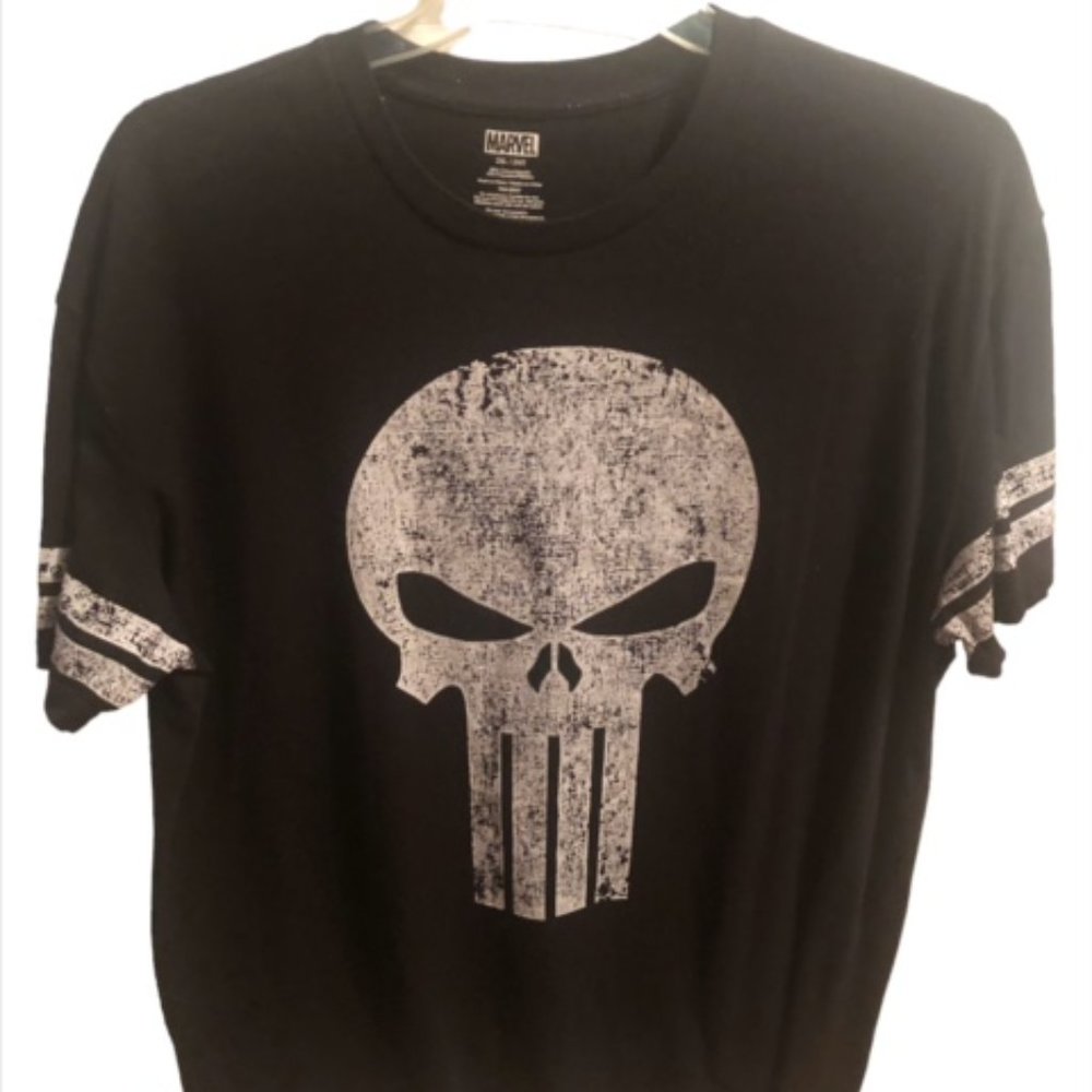 Marvel Men's Punisher Black T-shirt 2 XL